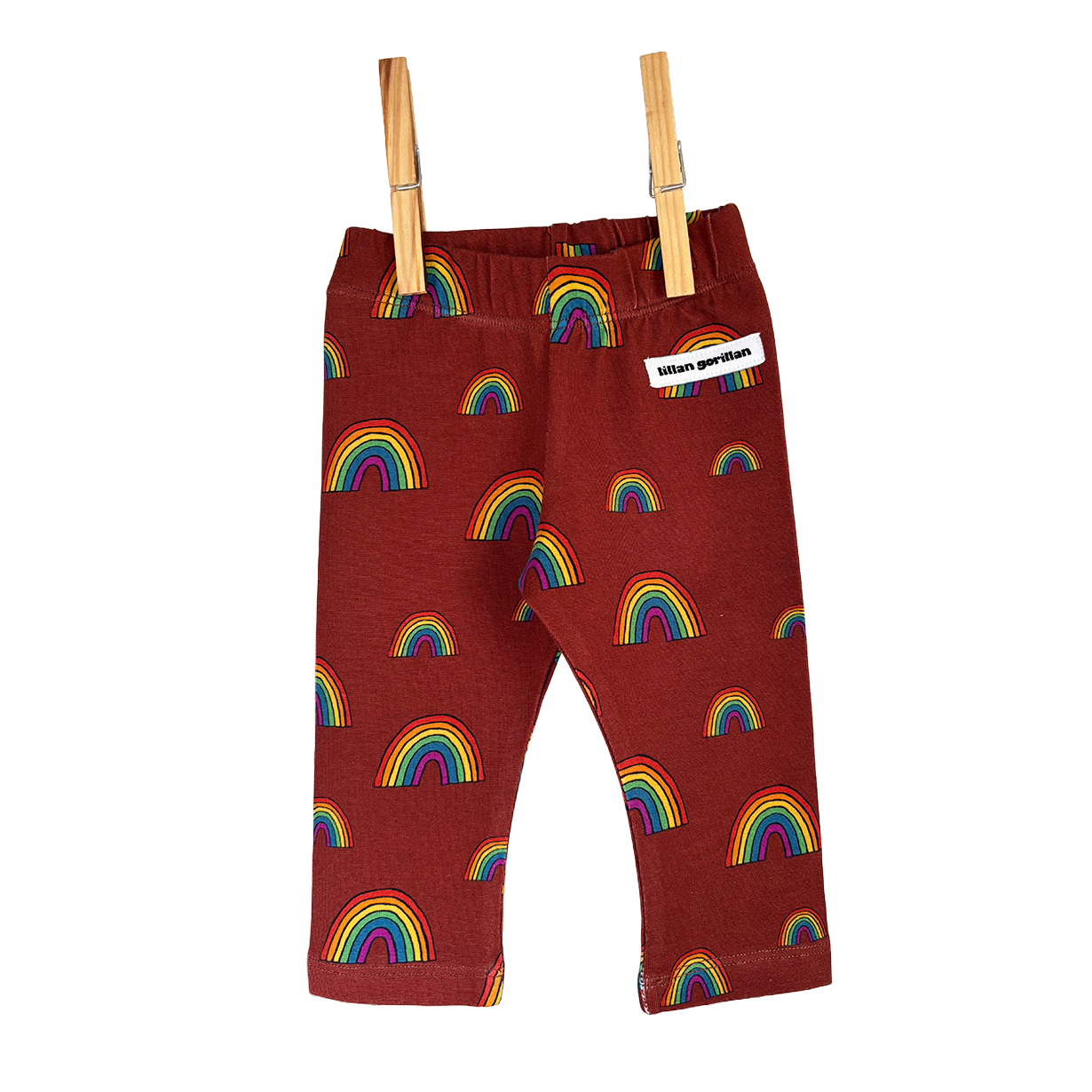 Organic cotton cinnamon rainbow leggings