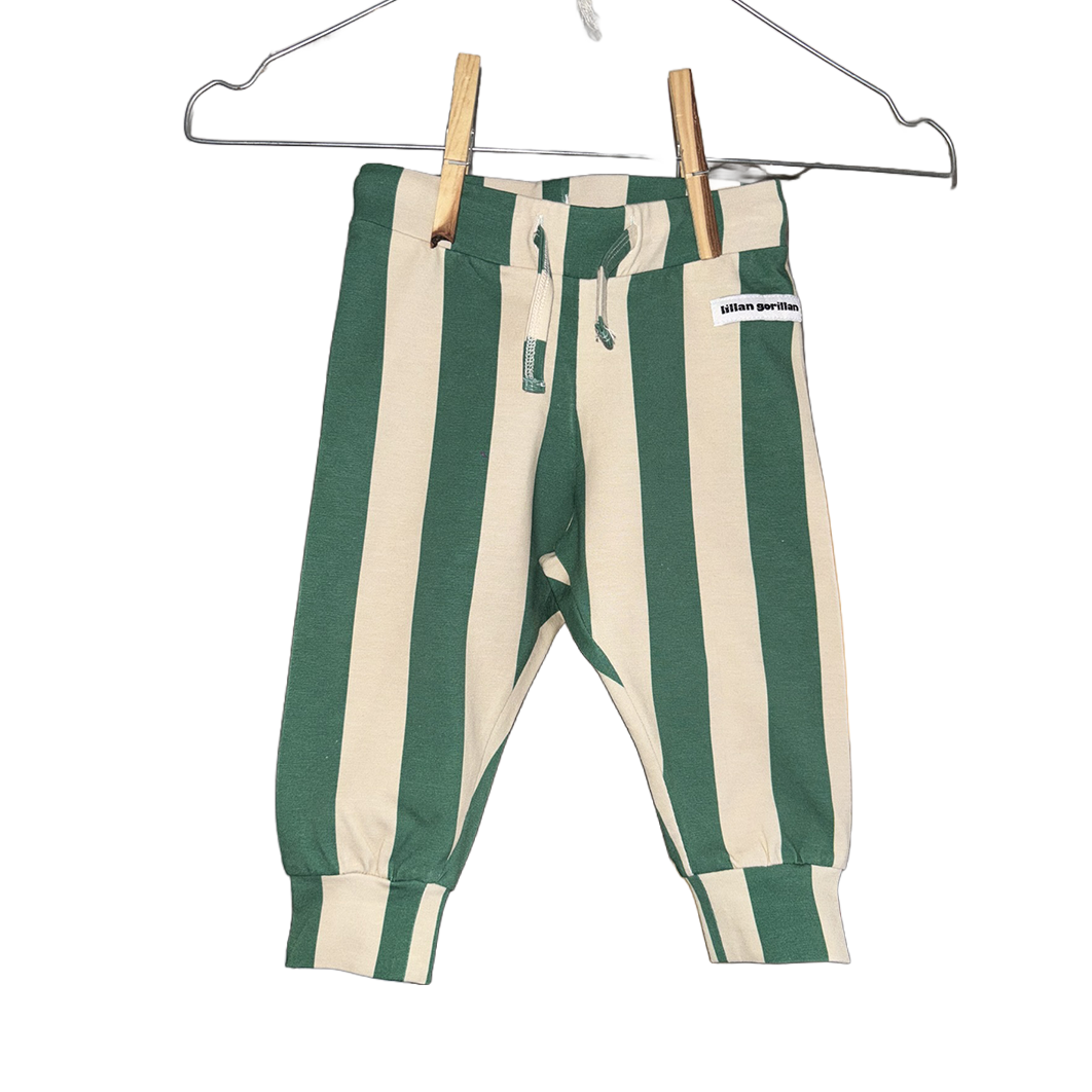 Green stripe baby joggers