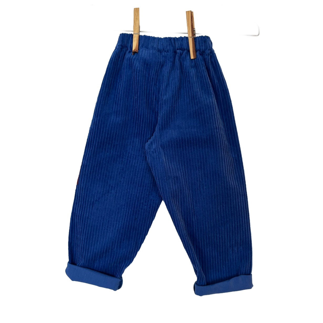 Blue corduroy trousers