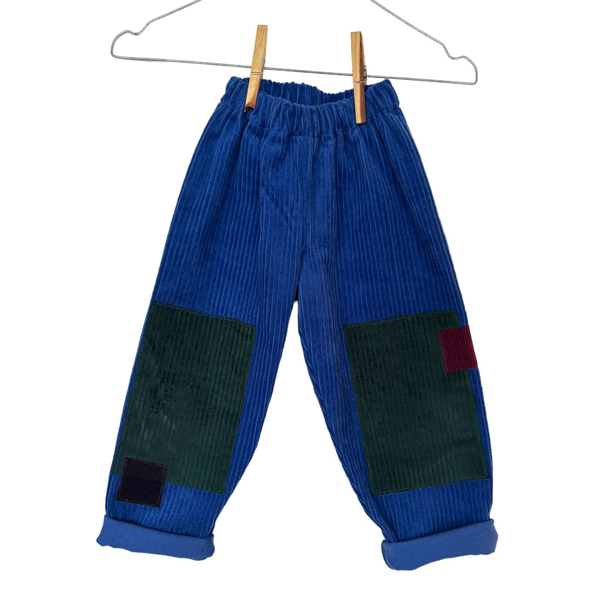 Blue corduroy trousers