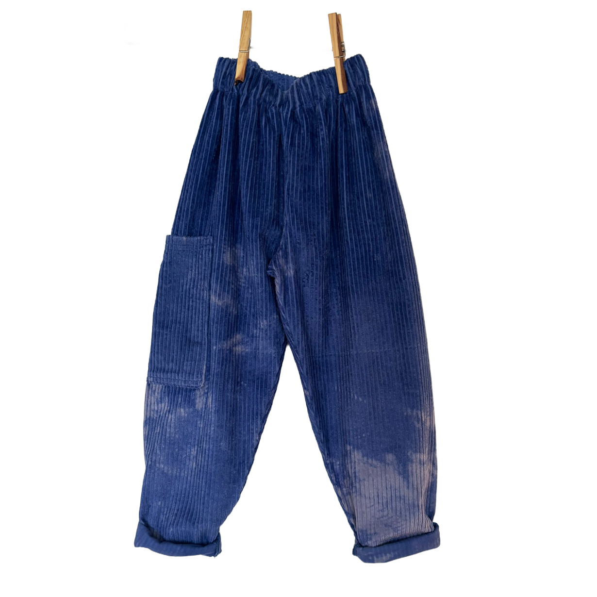 Blue hand dyed trousers