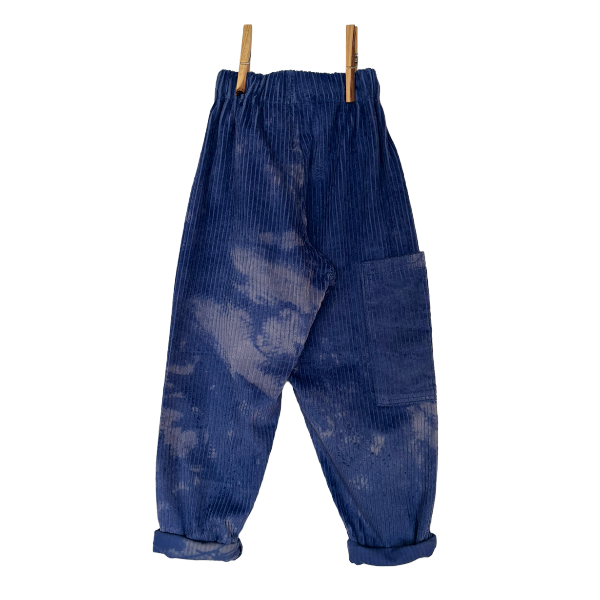 Blue hand dyed trousers