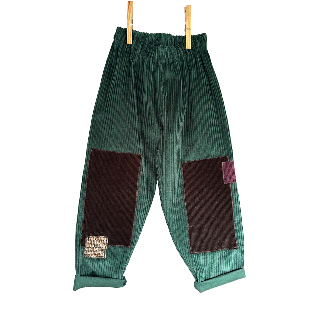 Green cotton corduroy trousers