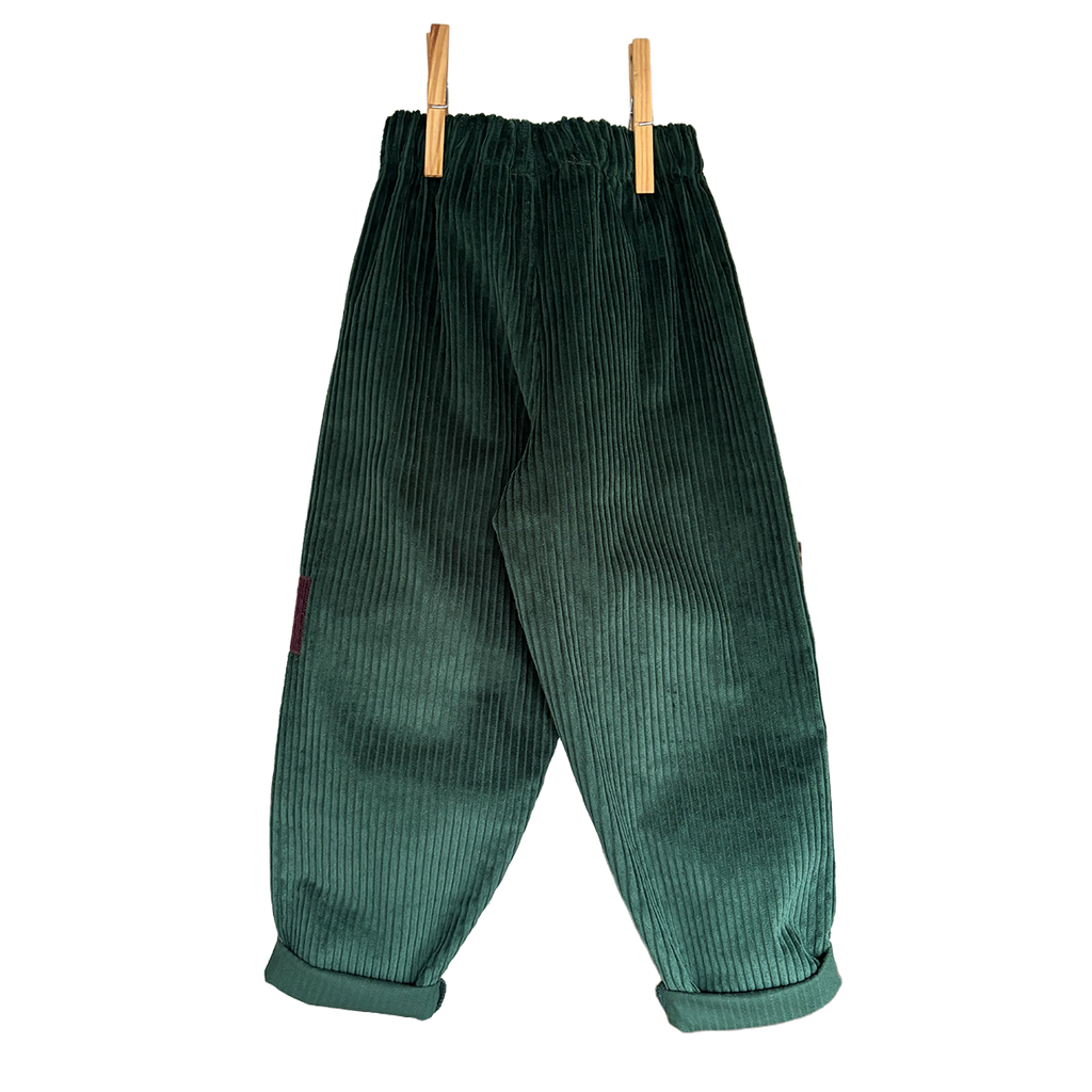 Green cotton corduroy trousers