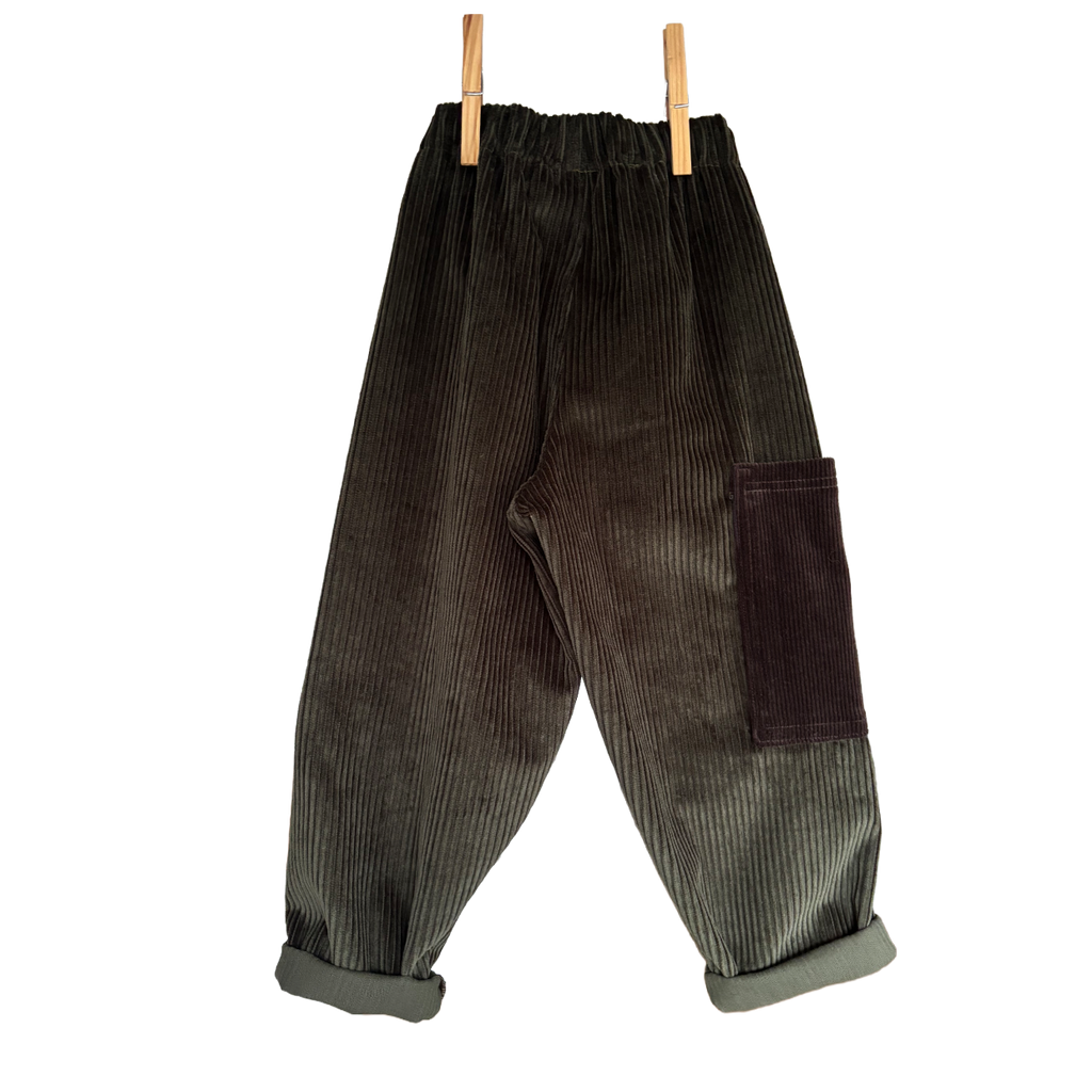 Green cotton corduroy trousers