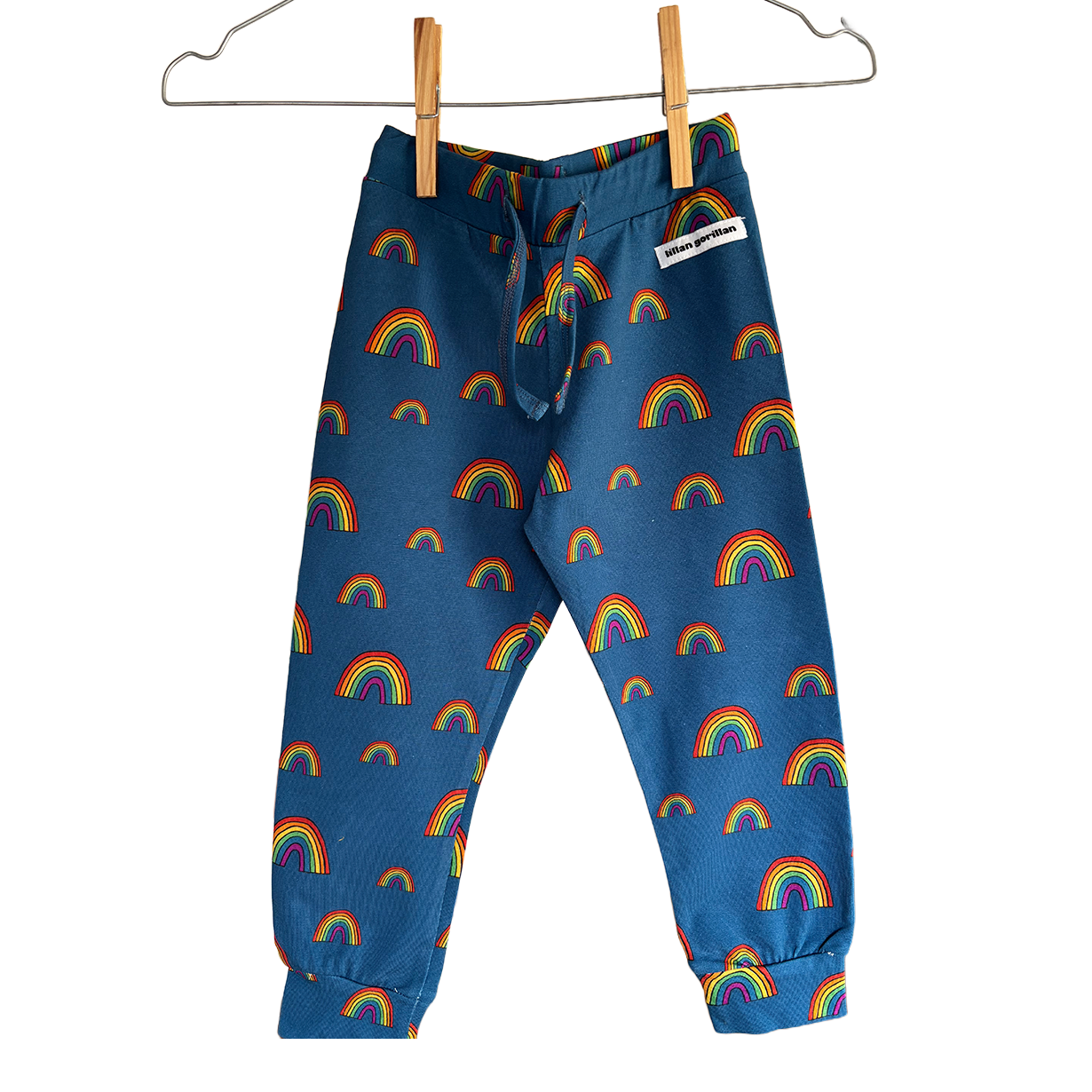 Organic cotton blue rainbow joggers