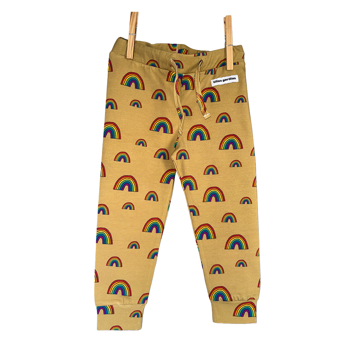 Organic cotton joggers in rainbow print