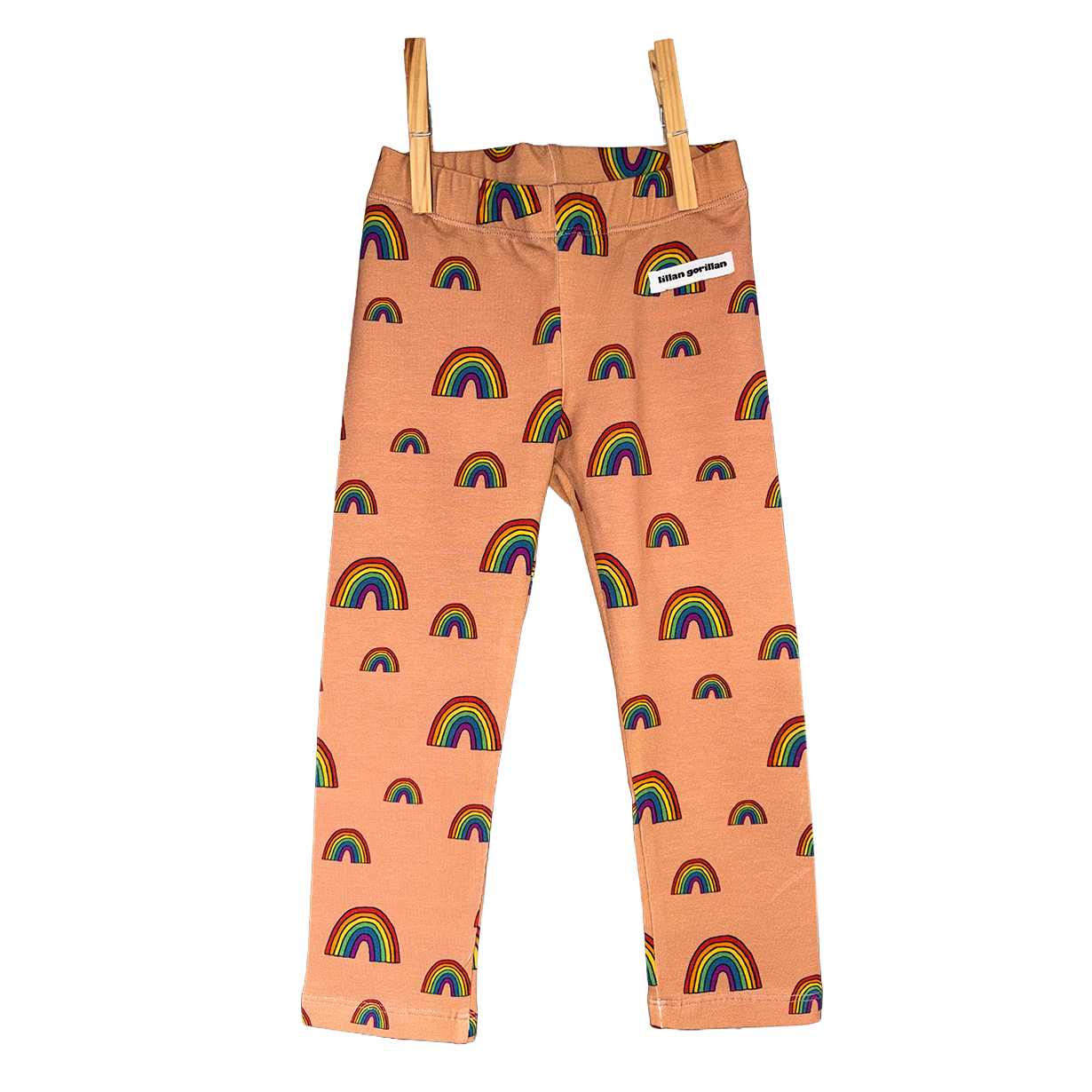 Organic cotton leggings in rainbow print
