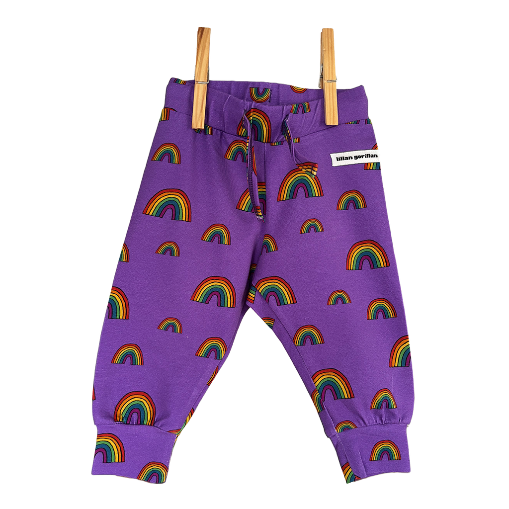 Purple rainbow joggers