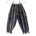 Hand dyed stripe cotton trousers